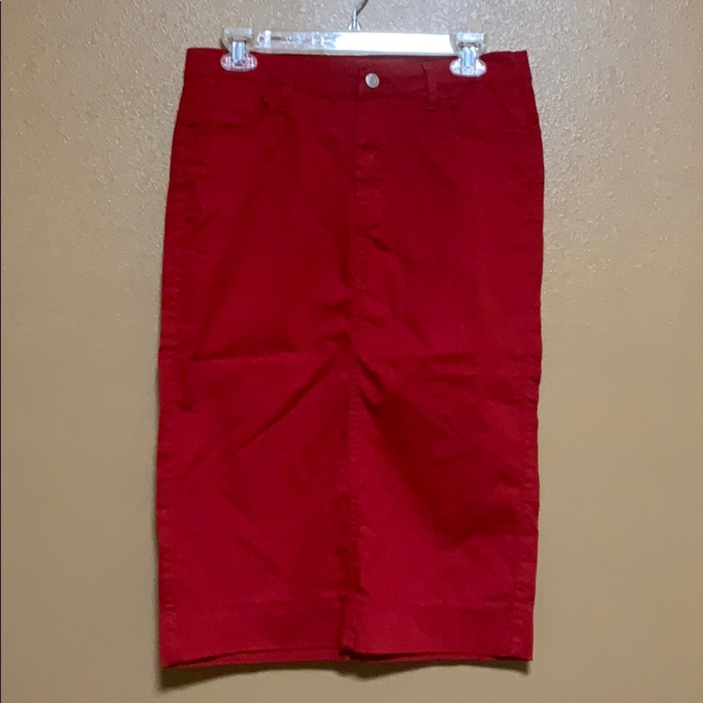 PLEASE READ! Jade Mackenzie Red Midi Skirt